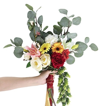 Supla Artificial Eucalyptus Leaf Spray - 3 Pcs Set, 25.5" Tall