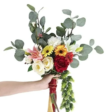 Supla Artificial Eucalyptus Leaf Spray - 3 Pcs Set, 25.5" Tall