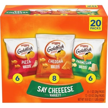 Goldfish Crackers Variety Pack: Cheddar, Pizza & Parmesan Snacks