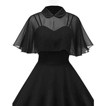 GownTown Women's 1950s Cloak Two-Piece Cocktail Dress Black