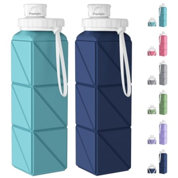 Popdigito 2-Pack Collapsible Water Bottles – Leakproof, BPA-Free, 610ml
