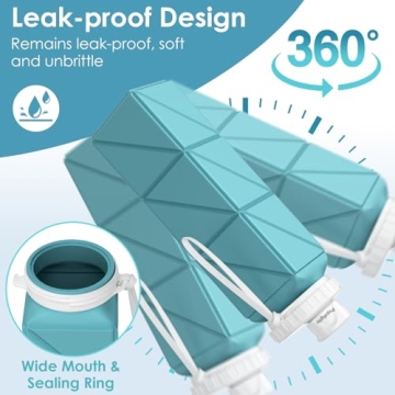 Popdigito Collapsible Water Bottles Leakproof BPA-Free 610ml