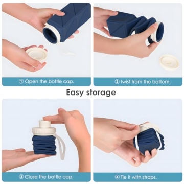 Popdigito Collapsible Water Bottles Leakproof BPA-Free 610ml