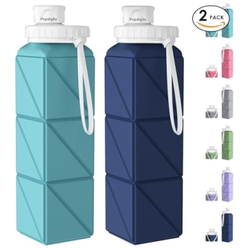 Popdigito Collapsible Water Bottles Leakproof BPA-Free 610ml