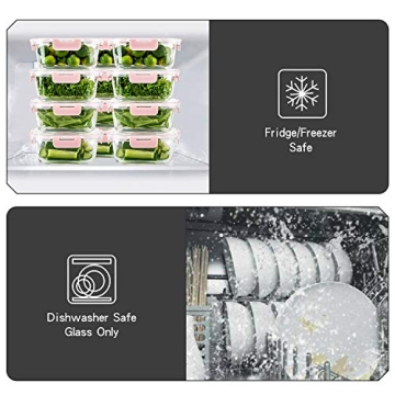 Premium UMEIED 10 Pack Glass Food Storage Containers