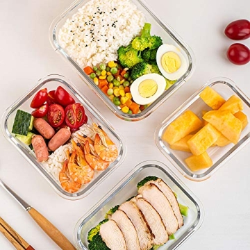 Premium UMEIED 10 Pack Glass Food Storage Containers