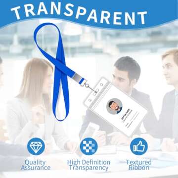 10 Pack Cruise Lanyard with Waterproof ID Card Holder Durable Lanyard with ID Badge Holder Clear ID ...