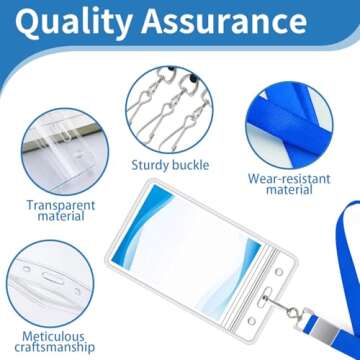 10 Pack Cruise Lanyard with Waterproof ID Card Holder Durable Lanyard with ID Badge Holder Clear ID Badge Card with Colorful Lanyards for Cruises Ships Cards Keys Carnival Sail (10 Colors)