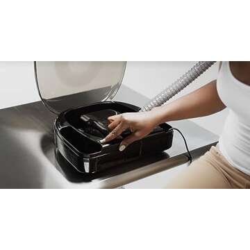 Andis 80745 Ionic Professional Bonnet Hair Dryer - Includes 40" Flexible Hose & Convenient Storage Case, Fits on Average Size of 1" Roller, 2-Speed/ 2 Heat Settings for Styling - 500 Watts, Black