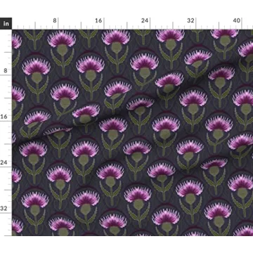 Spoonflower Thistle Cotton Fabric Fat Quarter for Crafts