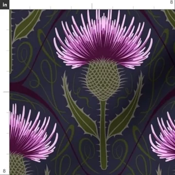 Spoonflower Thistle Cotton Fabric Fat Quarter for Crafts