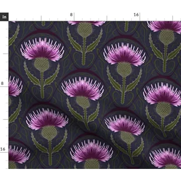 Spoonflower Thistle Cotton Fabric Fat Quarter for Crafts