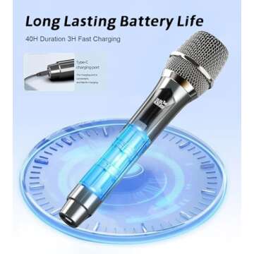 MAIKELU Wireless Microphone for Karaoke and Events