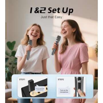 MAIKELU Wireless Microphone for Karaoke and Events
