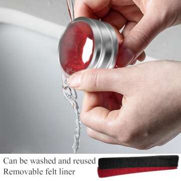 Kitwinney Stainless Steel Wine Bottle Collars, Classy Wine Collar Drip Rings, 4 Pack Simple and Durable Wine Drop Stoppers with Velvet Felts, Small Handy Gadgets for Kitchen and Bar