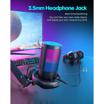 COCONISE USB Gaming Microphone for PC & PS4/5