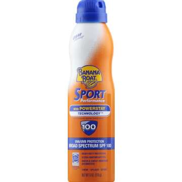 Banana Boat Sport Ultra SPF 100 Sunscreen Spray, 6oz | Sport Sunscreen Spray SPF 100, Banana Boat Su...