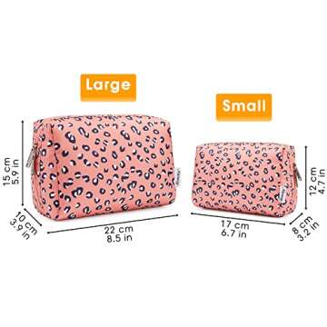 Narwey Cute Cheetah Makeup Bag - Stylish Travel Organizer