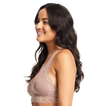 Mia Lace Bralette for Women, Unpadded and Unlined Wireless Bra, Perfect Racerback Everyday Lingerie (Small, Moonshell)