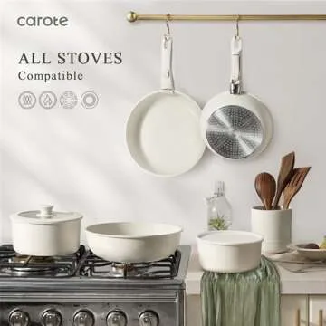 CAROTE 16pcs Pots and Pans Set, Nonstick Cookware Set Detachable Handle, Induction Kitchen Cookware Sets Non Stick with Removable Handle, RV Cookware Set, Oven Safe, Frying Pan Set