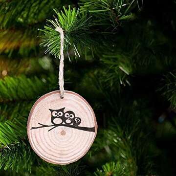 Unfinished Natural Wood Slices 30 Pcs 2.4"-2.8" Inch Wood coaster pieces Craft Wood kit Predrilled with Hole Wooden Circles Great for Arts and Crafts Christmas Ornaments DIY Crafts Rustic Wedding Orna