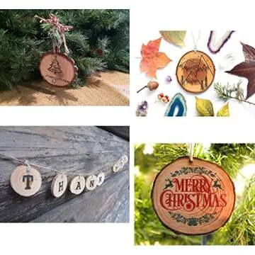 Unfinished Natural Wood Slices 30 Pcs 2.4"-2.8" Inch Wood coaster pieces Craft Wood kit Predrilled with Hole Wooden Circles Great for Arts and Crafts Christmas Ornaments DIY Crafts Rustic Wedding Orna