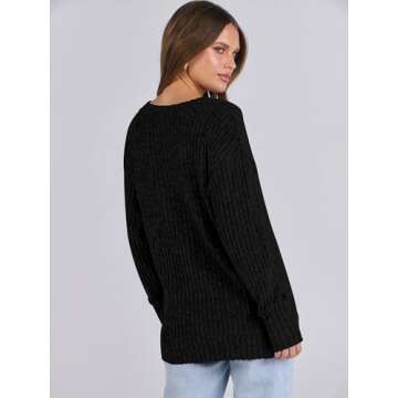 ANRABESS Women's V Neck Long Sleeve Fall Tops X-Large