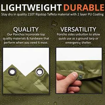Arcturus Lightweight Ripstop Poncho - Waterproof & Compact
