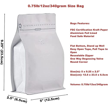 High Barrier Foil Coffee Pouches - 50 Count Freshness Bags