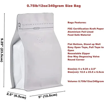 High Barrier Foil Coffee Pouches - 50 Count Freshness Bags