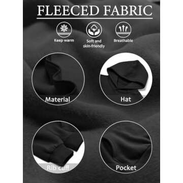 ATHMILE Black Hoodies for Women Oversized T Shirts Sweatshirts Cute Fleece Long SleeveSweaters Loose...