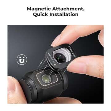 K&F Concept Wide-Angle Lens + Star Filter Compatible with DJI Osmo Pocket 3, Magnetic Attach/Multi-C...