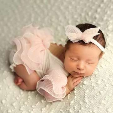 ForBaysy Newborn Photography Outfit Baby Girls Photography Props Photo Shoot Ruffles Lace Romper New...