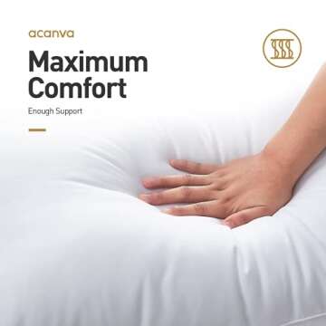Acanva Bed Pillows for Sleeping, Cooling Hotel Quality with Premium Soft 3D Down Alternative Fill for Back, Stomach or Side Sleepers, King (Pack of 2), White 2 Count