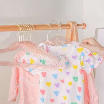 YEBIAO Baby Glitter Hanger Pack - 20 Sparkling Hangers for Girls