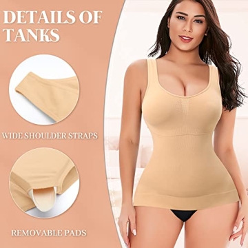 Shapewear Tank Tops with Built in Bra for Compression