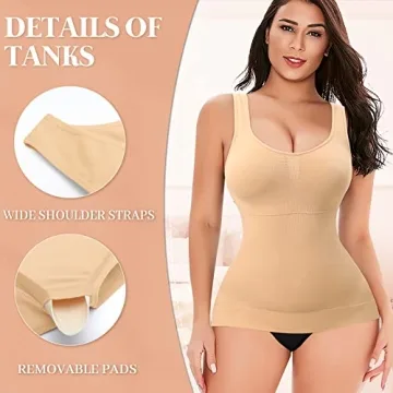 Shapewear Tank Tops with Built in Bra for Compression