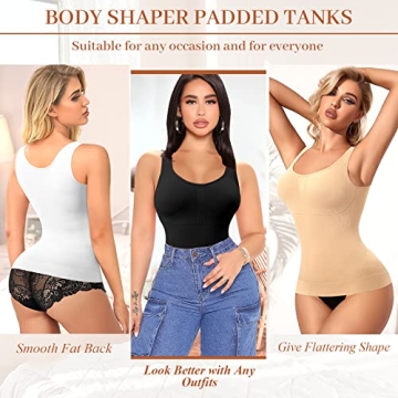 Shapewear Tank Tops with Built in Bra for Compression