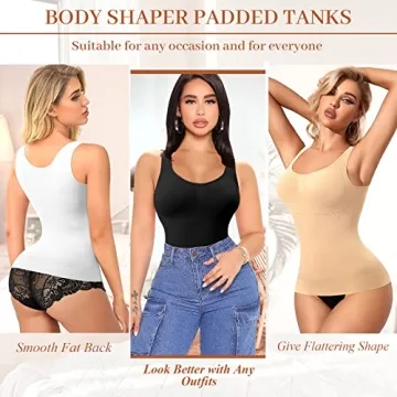 Shapewear Tank Tops with Built in Bra for Compression