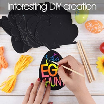 FEPITO 24 Pcs Easter Scratch Papers for Creative Fun