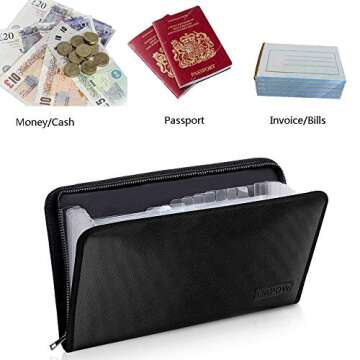 ENGPOW Expanding File Folder (11.4"x6.3") A5 Size Document Organizer Fireproof Money Bag 13 Pockets ...