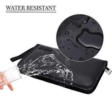 ENGPOW Expanding File Folder (11.4"x6.3") A5 Size Document Organizer Fireproof Money Bag 13 Pockets Zipper Closure Portable Filing Wallet Holder Storage for Check,Bill,Receipts,Tickets