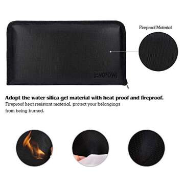 ENGPOW Expanding File Folder (11.4"x6.3") A5 Size Document Organizer Fireproof Money Bag 13 Pockets Zipper Closure Portable Filing Wallet Holder Storage for Check,Bill,Receipts,Tickets
