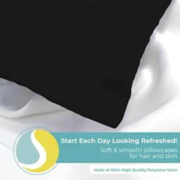 Spasilk Satin Pillowcase, Satin Pillowcase for Hair and Face, King Sized, Black