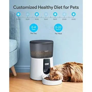Automatic Cat Feeders for 2 Cats, 6L/25cup Automatic Cat Food Dispenser with 2 Stainless Pet Bowls,10s Meal Call Timer Setting 30 Portions 6 Meals Per Day, Timed Pet Feeder for Cat Dog Indoor Dry Food