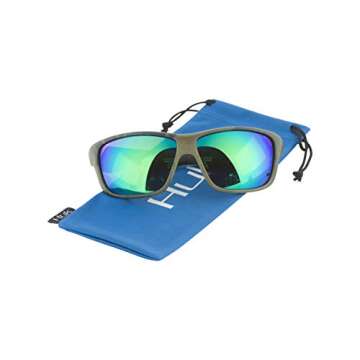 HUK, Polarized Lens Eyewear with Performance Frames, Fishing, Sports & Outdoors Sunglasses Panto, (Spar) Green Mirror/Southern Tier Subphantis, Medium/Large
