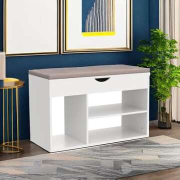 Apicizon Storage Bench for Stylish Shoe Organization