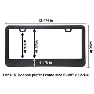 Big Ant Car License Plate Frame - Premium Matte Stainless Steel Covers