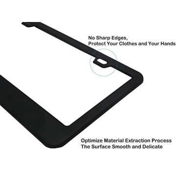 Big Ant's Matte License Plate Frame with Free Screws Set