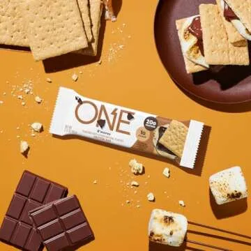 ONE Protein Bars, Smores, Gluten Free with 20g Protein and 1g Sugar, Pantry Staples, 2.12 oz (12 Count), Packaging May Vary
